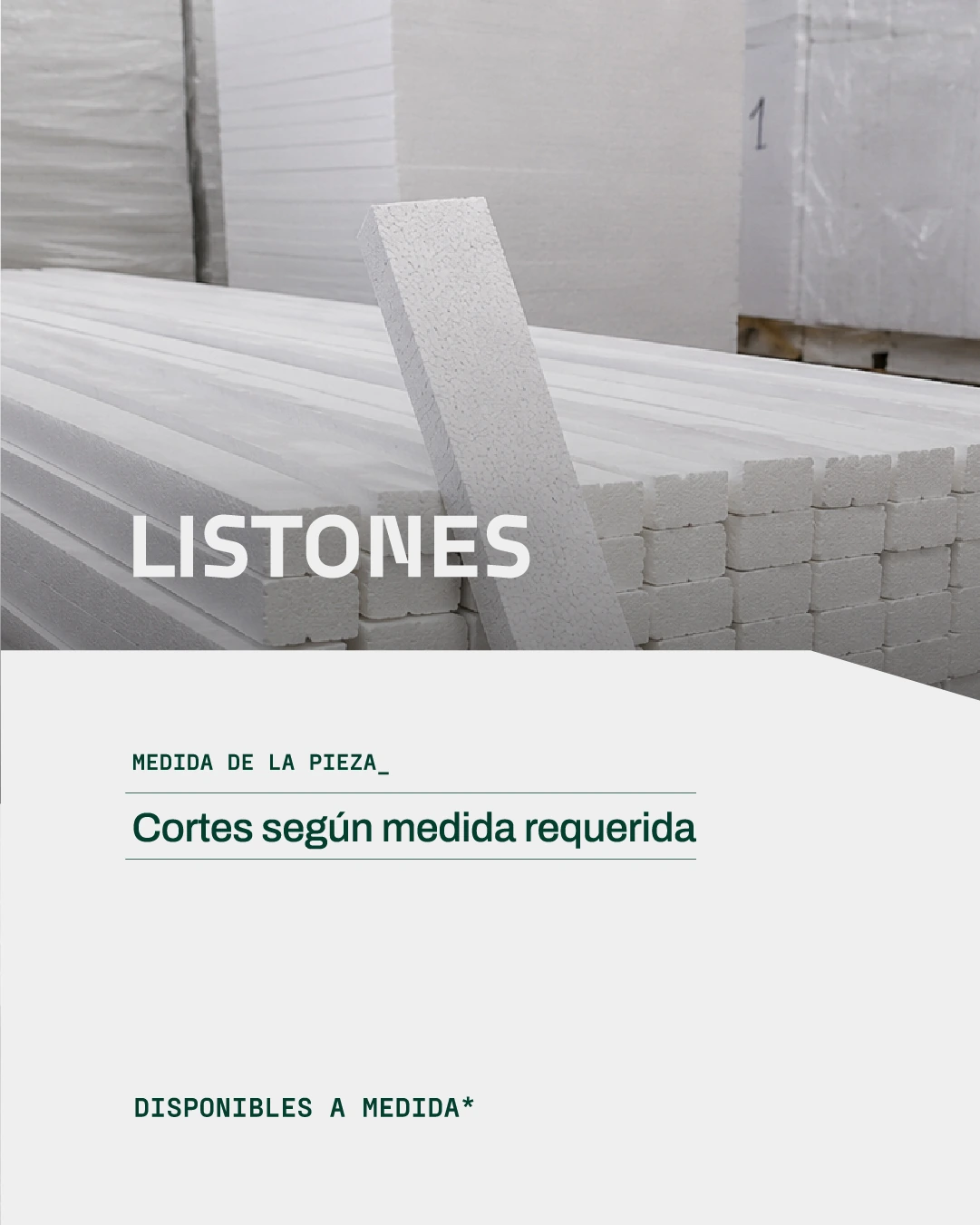 Listones de EPS cortados a medida con corte CNC de precisión