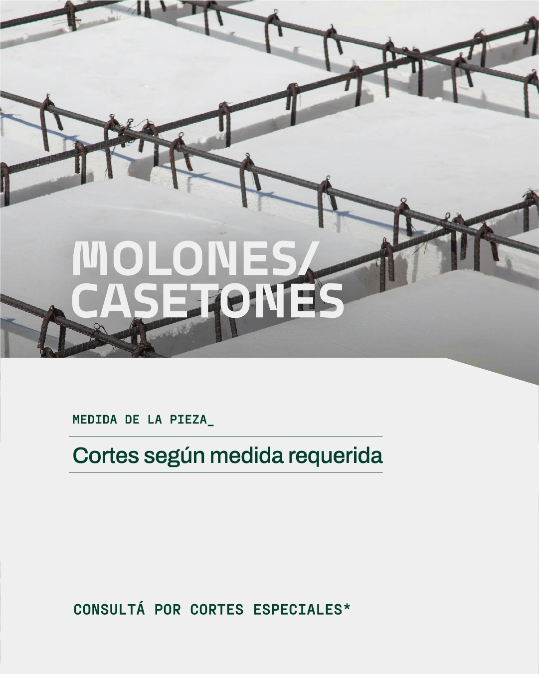 Molones y casetones de EPS cortados a medida para losas alivianadas