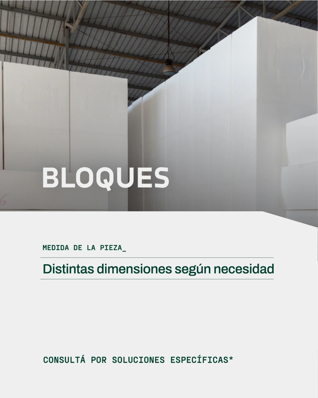 Bloques de EPS apilados en la planta de Telgomol